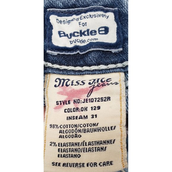Miss Me Jeans Vintage ~ Studs and Stitching on back Pockets ~ Sz 27 - Picture 6 of 7